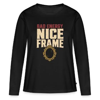 Haunted mirror, cursed mirror spirit in the mirror, - Women's Premium Organic Long Sleeve Shirt - black - Front - Julia (174cm)