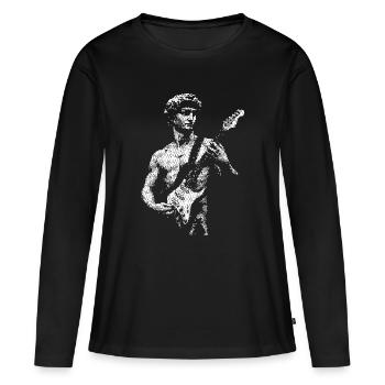 David Statue Michelangelo spielt Gitarre - Frauen Premium Bio Langarmshirt - Schwarz - Vorne - Julia (174cm)