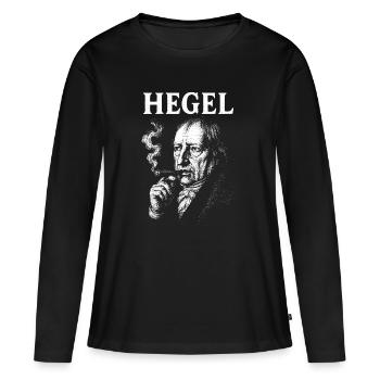 Hegel smoking a cigar - Women's Premium Organic Long Sleeve Shirt - black - Front - Julia (174cm)