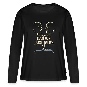Gegen Spaltung Für Frieden - Frauen Premium Bio Langarmshirt - Schwarz - Vorne - Julia (174cm)
