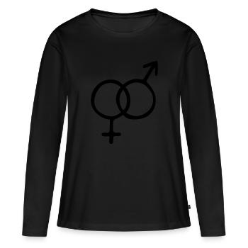 Symbole du genre - T-shirt manches longues Premium bio Femme - noir - Devant - Julia (174cm)