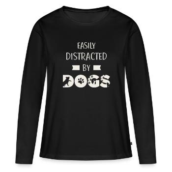 Easily Distracted by Dogs Hundefreund - Women's Premium Organic Long Sleeve Shirt - black - Front - Julia (174cm)