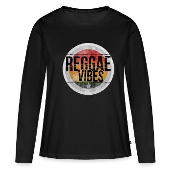 Reggae Vibes - T-shirt manches longues Premium bio Femme - noir - Devant - Julia (174cm)