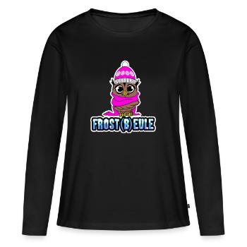 Frost(b)eule - Frierende Eule - Frauen Premium Bio Langarmshirt - Schwarz - Vorne - Julia (174cm)