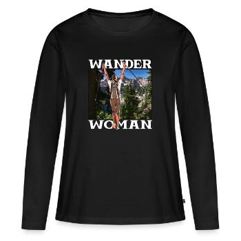 Wander Woman - Women's Premium Organic Long Sleeve Shirt - black - Front - Julia (174cm)