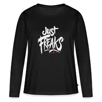 Just Freaks Graffiti Tag blanc - Just Freaks ® - T-shirt manches longues Premium bio Femme - noir - Devant - Julia (174cm)