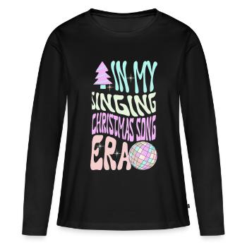 Noël de Weihnachten à l’époque des chansons de Noël chantantes - T-shirt manches longues Premium bio Femme - noir - Devant - Julia (174cm)