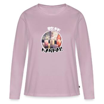 Saké japonais - Chemise Anime - T-shirt manches longues Premium bio Femme - rose poudré - Devant - Julia (174cm)