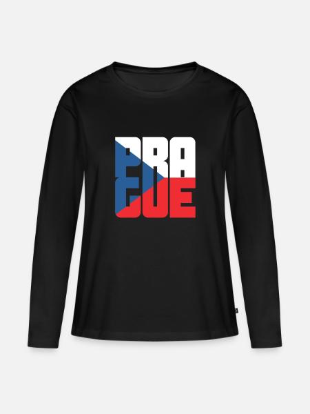 Prag - Frauen Premium Bio Langarmshirt - Schwarz
