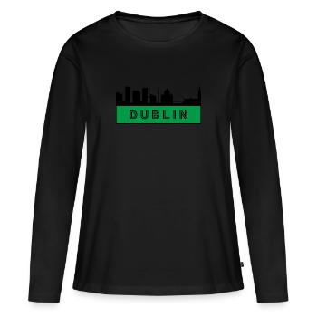 Ville de Dublin - Irlande - T-shirt manches longues Premium bio Femme - noir - Devant - Julia (174cm)