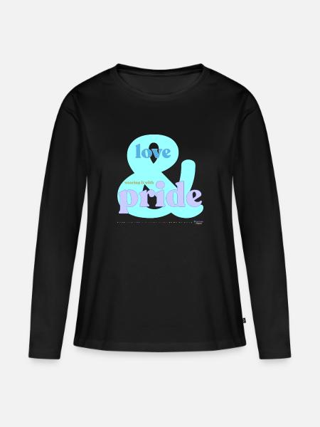 Stolz Eisblau - Frauen Premium Bio Langarmshirt - Schwarz