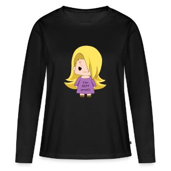 Chibi mignon - T-shirt manches longues Premium bio Femme - noir - Devant - Julia (174cm)