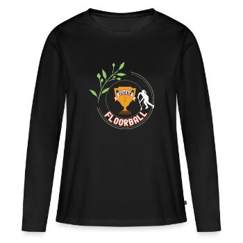 Floorball Siegerin Gewinner Turnier Meisterschaft - Frauen Premium Bio Langarmshirt - Schwarz - Vorne - Julia (174cm)