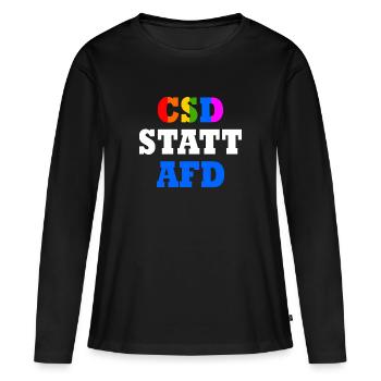 Csd statt afd - Frauen Premium Bio Langarmshirt - Schwarz - Vorne - Julia (174cm)