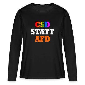 Csd statt afd - Frauen Premium Bio Langarmshirt - Schwarz - Vorne - Julia (174cm)