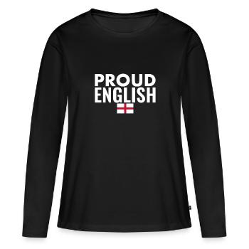 Fier drapeau anglais anglais Angleterre - T-shirt manches longues Premium bio Femme - noir - Devant - Julia (174cm)