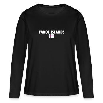 Îles Féroé Îles Féroé Drapeau des Îles Féroé - T-shirt manches longues Premium bio Femme - noir - Devant - Julia (174cm)