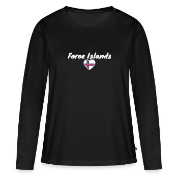 Îles Féroé Îles Féroé Drapeau des Îles Féroé - T-shirt manches longues Premium bio Femme - noir - Devant - Julia (174cm)