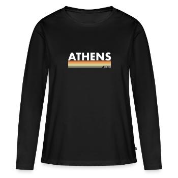 Athènes Grèce Grec Grec - T-shirt manches longues Premium bio Femme - noir - Devant - Julia (174cm)