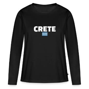 Crète Grèce Drapeau grec Grec - T-shirt manches longues Premium bio Femme - noir - Devant - Julia (174cm)