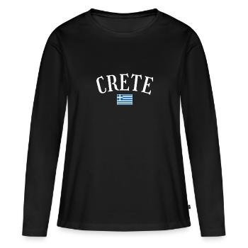 Crète Grèce Drapeau grec Grec - T-shirt manches longues Premium bio Femme - noir - Devant - Julia (174cm)