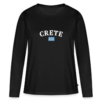 Crète Grèce Drapeau grec Grec - T-shirt manches longues Premium bio Femme - noir - Devant - Julia (174cm)