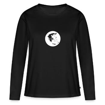Carte Grèce Grèce Grèce - T-shirt manches longues Premium bio Femme - noir - Devant - Julia (174cm)