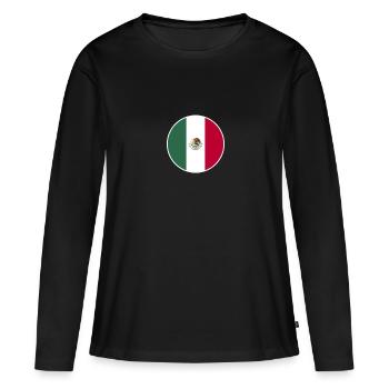 Mexique Drapeau mexicain Mexicain - T-shirt manches longues Premium bio Femme - noir - Devant - Julia (174cm)