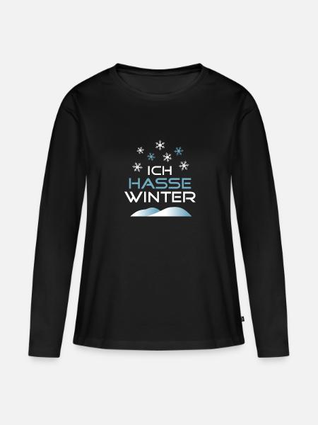 Ich hasse Winter - Frauen Premium Bio Langarmshirt - Schwarz
