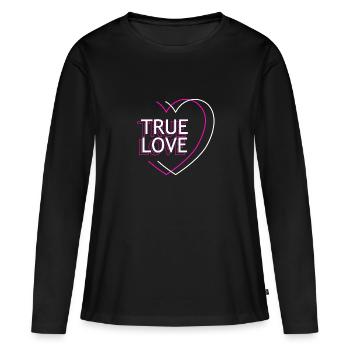 True Love - Women's Premium Organic Long Sleeve Shirt - black - Front - Julia (174cm)