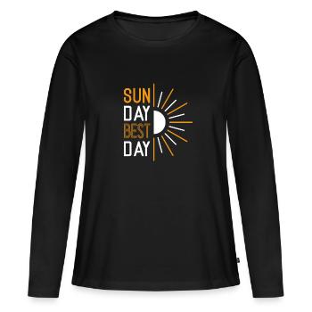 Dimanche Meilleur Jour - T-shirt manches longues Premium bio Femme - noir - Devant - Julia (174cm)