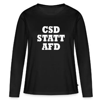 Csd statt afd - Frauen Premium Bio Langarmshirt - Schwarz - Vorne - Julia (174cm)