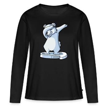 Ours polaire Dabbender - T-shirt manches longues Premium bio Femme - noir - Devant - Julia (174cm)