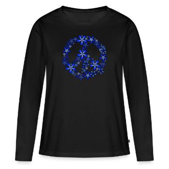 Paix - T-shirt manches longues Premium bio Femme - noir - Devant - Julia (174cm)