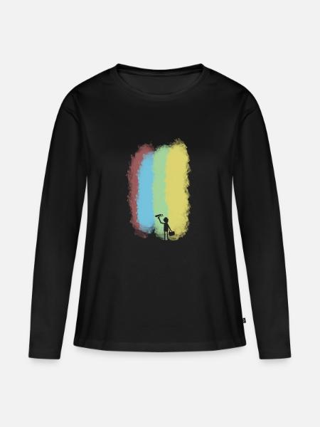 Maler - Frauen Premium Bio Langarmshirt - Schwarz