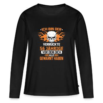 56 JÄHRIGE - Frauen Premium Bio Langarmshirt - Schwarz - Vorne - Julia (174cm)