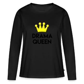 Drame Reine - T-shirt manches longues Premium bio Femme - noir - Devant - Julia (174cm)