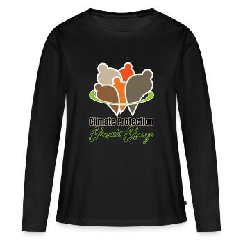 Climate Protection - Climate Change - Women's Premium Organic Long Sleeve Shirt - black - Front - Julia (174cm)
