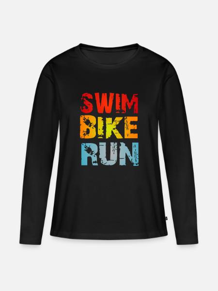 Triathlon - Frauen Premium Bio Langarmshirt - Schwarz
