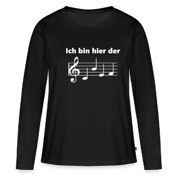 Ich bin hier der Chef - Frauen Premium Bio Langarmshirt - Schwarz - Vorne - Julia (174cm)