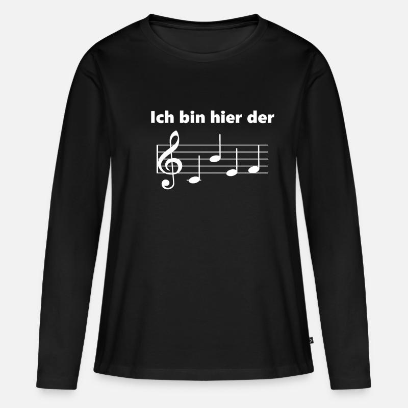 Ich bin hier der Chef - Frauen Premium Bio Langarmshirt - Schwarz