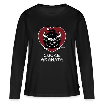 Torino Cuore Granata, Football Club, Calcio Italia - T-shirt manches longues Premium bio Femme - noir - Devant - Julia (174cm)
