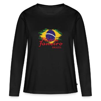 RIO de Janeiro - Women's Premium Organic Long Sleeve Shirt - black - Front - Julia (174cm)