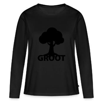 groot - T-shirt manches longues Premium bio Femme - noir - Devant - Julia (174cm)