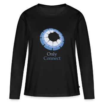 Connexion unique - T-shirt manches longues Premium bio Femme - noir - Devant - Julia (174cm)