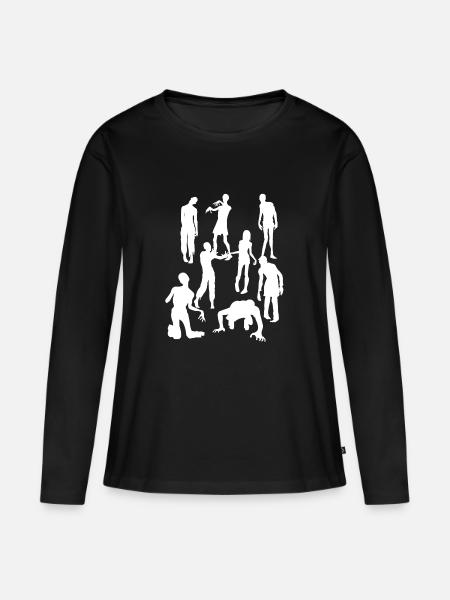 ZOMBIE - Frauen Premium Bio Langarmshirt - Schwarz