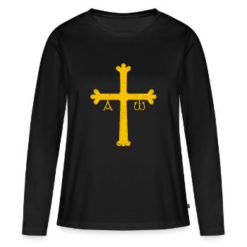 Asturias Cross - Women's Premium Organic Long Sleeve Shirt - black - Front - Julia (174cm)