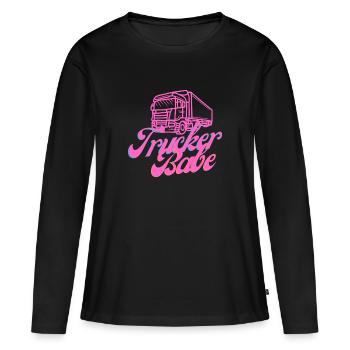 Trucker Babe LKW Fahrerin - Frauen Premium Bio Langarmshirt - Schwarz - Vorne - Julia (174cm)