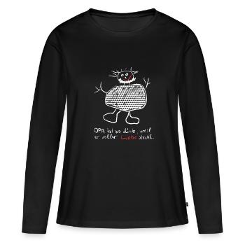 Opa ist so dick, weil er voller Liebe steckt - Frauen Premium Bio Langarmshirt - Schwarz - Vorne - Julia (174cm)
