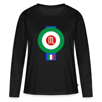Italien - T-shirt manches longues Premium bio Femme - noir - Devant - Julia (174cm)